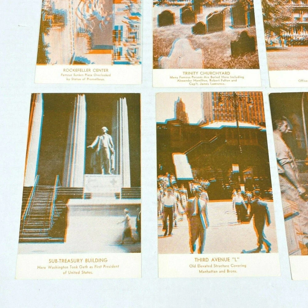 Vintage 1930s 3-D 12 Postcard Set‎ New York City